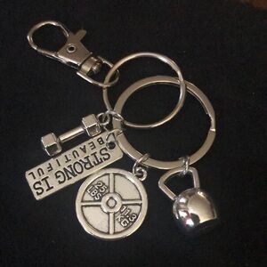Keychain purse charm, strong is beautiful empowering reminder 🏆 motivation